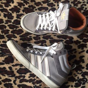 Grey Orange & White High Top Adidas